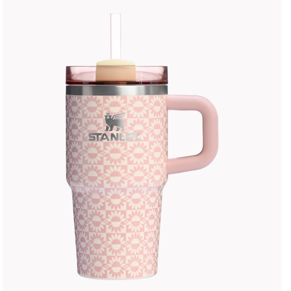 NIB Stanley Quencher H2.O FlowState Tumbler w/Handle 20oz - Peach Whip Sunflower